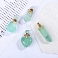 Green Fluorite Perfume Bottle Pendant, Unisex & 1/1 loop, green 