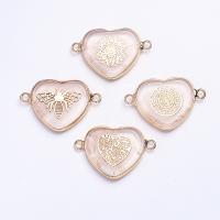 quartz rose connecteur, avec laiton, coeur, Placage de couleur d'or, unisexe & boucle de 1/1, rose Vendu par PC