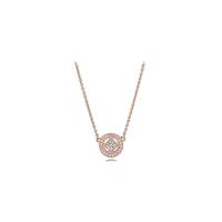 Cubic Zircon Micro Pave Sterling Silver Necklace, 925 Sterling Silver, with Cubic Zirconia, rose gold color plated & for woman Approx 45 cm 