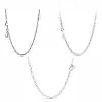 Collar de cadena de plata esterlina, Plata de ley 925, diferentes estilos para la opción & para mujer, más colores para la opción, longitud:aproximado 45 cm, Vendido por UD
