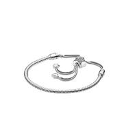 925 Sterling Silver European Bracelet, with Cubic Zirconia & for woman Approx 7.5 Inch 