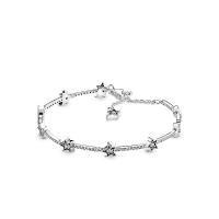 Cubic Zirconia Micro Pave Sterling Silver Bracelet, 925 Sterling Silver, with Cubic Zirconia & for woman Approx 7.5 Inch 