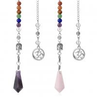 Zinc Alloy Pendulum, with Gemstone, platinum color plated & Unisex Approx 9.06 Inch 