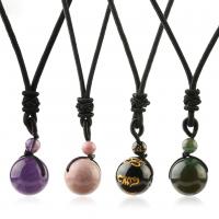 Gemstone Necklaces, Nylon Cord, with Gemstone & Unisex, 16mm Approx 24.8 Inch 