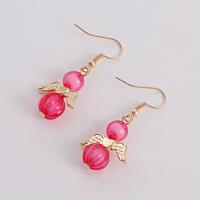 Acrylic Drop Earring, Zinc Alloy, with Acrylic, Wing Shape, gold color plated, fashion jewelry & for woman 40mm,25mm 