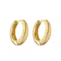 Brass Huggie Hoop Earring, plated & for woman [
