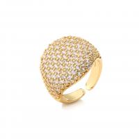 Cubic Zirconia Micro Pave Brass Finger Ring, plated, Adjustable & micro pave cubic zirconia & for woman 21mm 