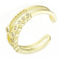 Messing Manschette Fingerring, vergoldet, Einstellbar & Micro pave Zirkonia & für Frau, Goldfarbe, Größe:6.5, verkauft von PC