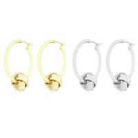 Brass Hoop Earring, real gold plated, fashion jewelry & for woman 30mm 