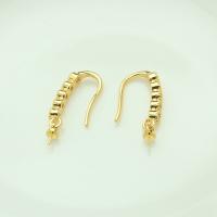 Brass Hook Earwire, 14K gold plated, DIY & micro pave cubic zirconia, 17mm 