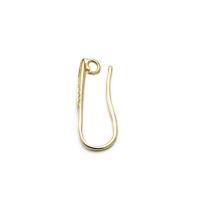 Brass Hook Earwire, 14K gold plated, DIY, 19mm 