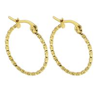 Stainless Steel Hoop Earring, 316 Stainless Steel, Round, Vacuum Plating, fashion jewelry & for woman, golden 