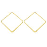 Stainless Steel Hoop Earring, 316 Stainless Steel, Rhombus, Vacuum Plating, 6 pieces & fashion jewelry & for woman, golden 