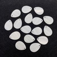 Natural Freshwater Shell Pendants, Teardrop, fashion jewelry & DIY, white 