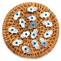Concha de labios blancos colgante, El mal de ojo de Hamsa, Joyería & Bricolaje & diferentes estilos para la opción, Blanco, 10x17mm, Vendido por UD