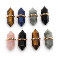 Gemstone Brass Pendants, Natural Stone, with Brass, irregular, fashion jewelry & DIY 