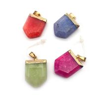 Gemstone Brass Pendants, Natural Stone, with Brass, fashion jewelry & DIY & faceted 