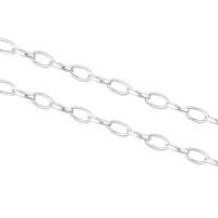 Стерлингового серебра ювелирные изделия цепь, 925 пробы, покрытый платиной, Овальный цепь, оригинальный цвет продается м