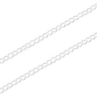 Стерлингового серебра ювелирные изделия цепь, 925 пробы, покрытый платиной, твист овал, оригинальный цвет, 2.5mm, продается м