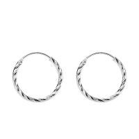 Sterling Silver Hoop Earring, 925 Sterling Silver, platinum plated & for woman, original color 