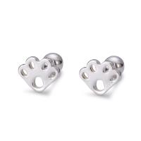 Sterling Silver Stud Earring, 925 Sterling Silver, silver color plated, for woman & hollow, silver color 