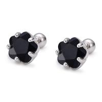 Sterling Silver Cubic Zirconia Earring, 925 Sterling Silver, silver color plated, for woman & with cubic zirconia 