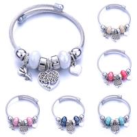 Zinc Alloy European Bracelets, with Crystal, plated, adjustable & for woman & hollow 60mm 
