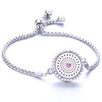 Perfume Aromatherapy Bracelet, 316L Stainless Steel, with Brass, adjustable & for woman & with rhinestone & hollow 23mm Approx 9.4 Inch 