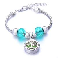 Perfume Aromatherapy Bracelet, 316L Stainless Steel, with Crystal, snake chain & for woman & hollow Approx 9.4 Inch 