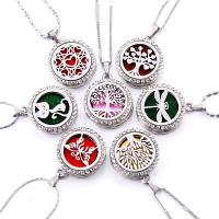 Perfume Locket Necklace, Zinc Alloy, plated, for woman & with rhinestone & hollow 22mm Approx 24.6 Inch 