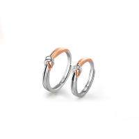 Couple Finger Rings, 925 Sterling Silver, plated, Adjustable & open & with rhinestone, two different colored 