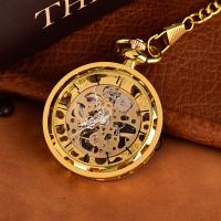 Watch Necklace, Zinc Alloy, with Glass, Chinese movement, gold color plated, waterproofless & Unisex Approx 16.92 Inch 