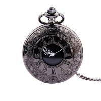 Watch Necklace, Zinc Alloy, with Glass, Chinese movement, gun black plated, waterproofless & Unisex Approx 16.92 Inch 