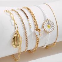 Zinc Alloy Rhinestone Bracelets, with Linen, with 1.97inch extender chain, gold color plated, 6 pieces & fashion jewelry & for woman & with rhinestone Approx 10.43 Inch, Approx 8.46 Inch 