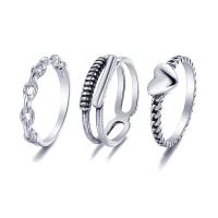 Zinc Set anillo de aleación, aleación de zinc, tres piezas & Joyería & para mujer, Vendido por Set