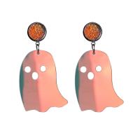 Acrylic Drop Earring, with Resin & 304 Stainless Steel, fashion jewelry & Halloween Jewelry Gift & for woman 60mm 