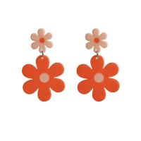 Acrylic Drop Earring, with Iron, Flower, fashion jewelry & for woman 58mm 
