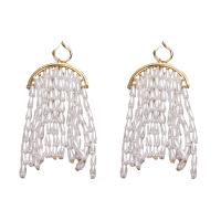 Fashion Fringe Boucles d'oreilles, alliage de zinc, avec Shell Pearl, Placage, bijoux de mode & pour femme Vendu par paire