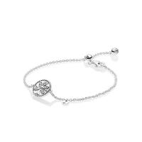 925 Sterling Silver European Bracelet, with Cubic Zirconia, gold color plated & for woman Approx 7.5 Inch 