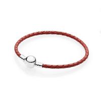 925 Sterling Silver Bracelet, with leather cord & Unisex 