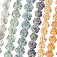 Blume-Kristall-Perlen, Kristall, plattiert, DIY, mehrere Farben vorhanden, 12x14x9mm, Länge:ca. 25 ZollInch, verkauft von Strang