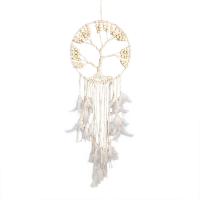 Fashion Dream Catcher, Feather, with Cotton Thread & Wood & Iron, Tree, handmade, hanging, white 