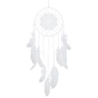 Mode Dreamcatcher, plume, avec Fil de coton & fer, fait à la main, Suspendus, blanc Vendu par PC