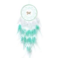 Fashion Dream Catcher, Feather, with Velveteen & Iron, handmade, hanging, green 