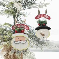 Christmas Hanging Decoration, Wood, brushwork & Christmas jewelry 