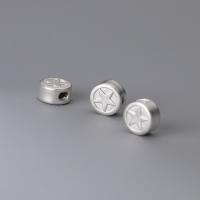 Sterling Silver Spacer Beads, 925 Sterling Silver, plated, with star pattern 