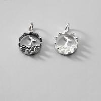 Sterling Silver Pendants, 925 Sterling Silver, plated, hollow 14mm 