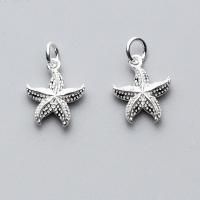 Sterling Silver Pendants, 925 Sterling Silver, Starfish, silver color plated, silver color 