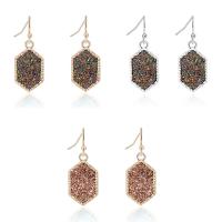 Crystal Drop Earring, Zinc Alloy, with Crystal, Hexagon, plated, fashion jewelry & for woman 