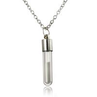Beleuchtetem Halskette, Glas, mit Zinklegierung, Platinfarbe platiniert, für Frau & glänzend, keine, 25-30mm, Länge:ca. 17.7-19.6 ZollInch, verkauft von PC